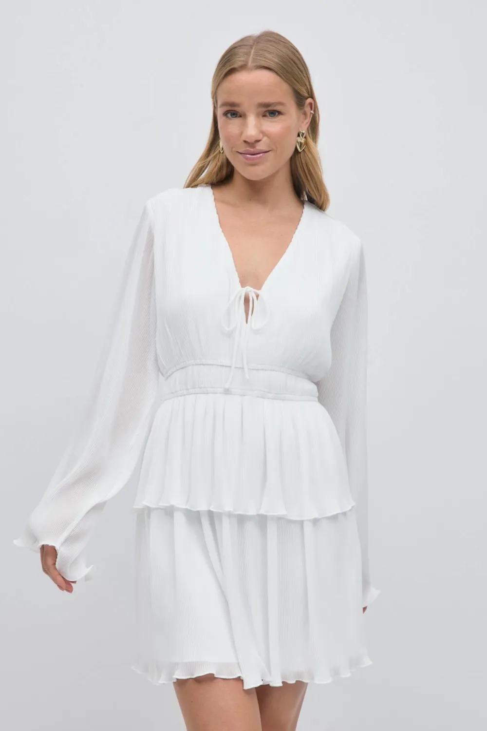 Gina Tricot Pleated dress Hvit Best