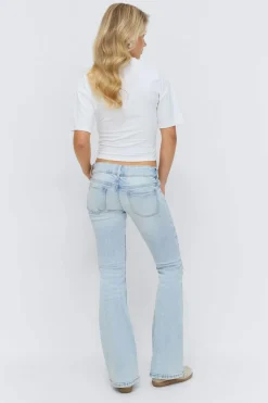 Gina Tricot 14+ peated fare jean Blå Sale