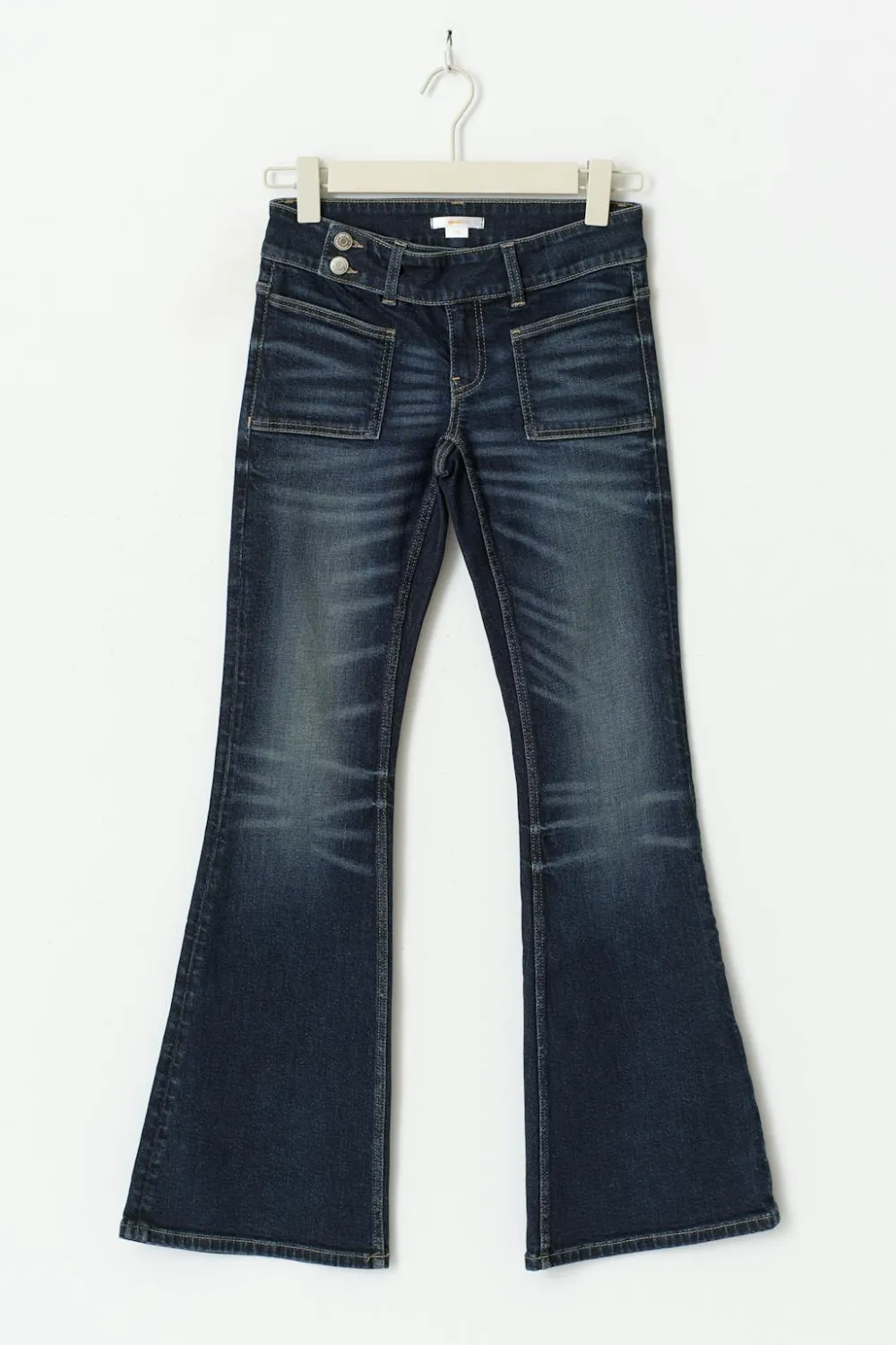 Gina Tricot Pleated flare jeans Blå