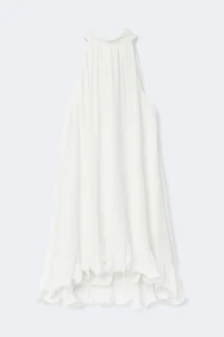 Gina Tricot Pleated frill mini dress Hvit Hot