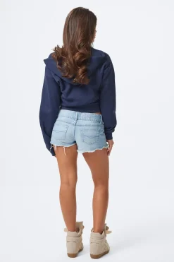 Gina Tricot 14+ peated ow deni hort Blå Sale