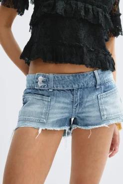 Gina Tricot 14+ peated ow deni hort Blå Sale