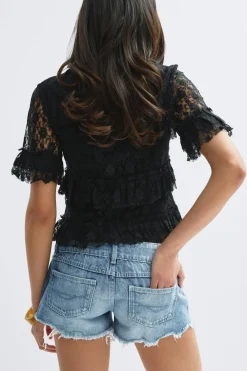 Gina Tricot 14+ peated ow deni hort Blå Sale