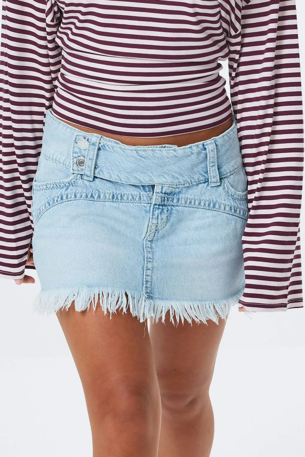 Gina Tricot 14+ peated ow deni kirt Blå Outlet