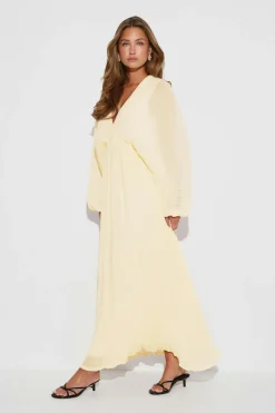 Gina Tricot Pleated maxi dress Gul