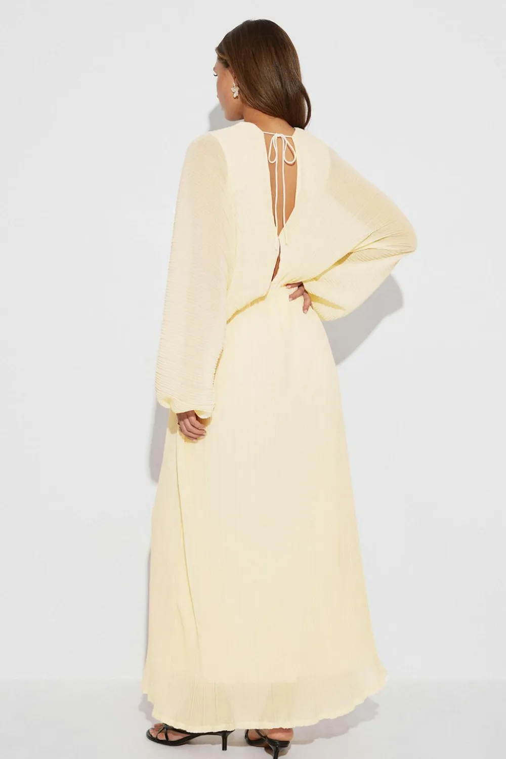 Gina Tricot Pleated maxi dress Gul