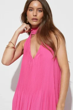 Gina Tricot Pleated maxi dress Rosa