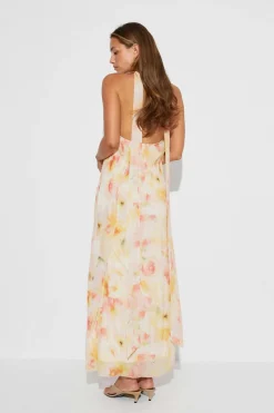 Gina Tricot Pleated maxi dress Hvit