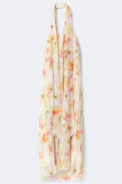 Gina Tricot Pleated maxi dress Hvit