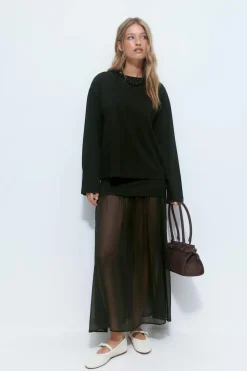 Gina Tricot Peated axi kirt Svart Online