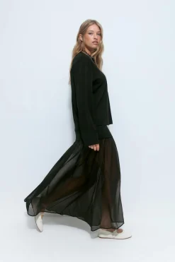 Gina Tricot Peated axi kirt Svart Online
