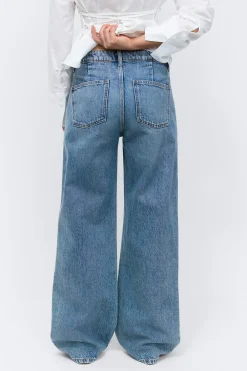 Gina Tricot Pleated slouchy jeans Blå