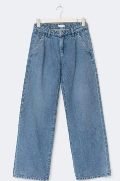 Gina Tricot Pleated slouchy jeans Blå