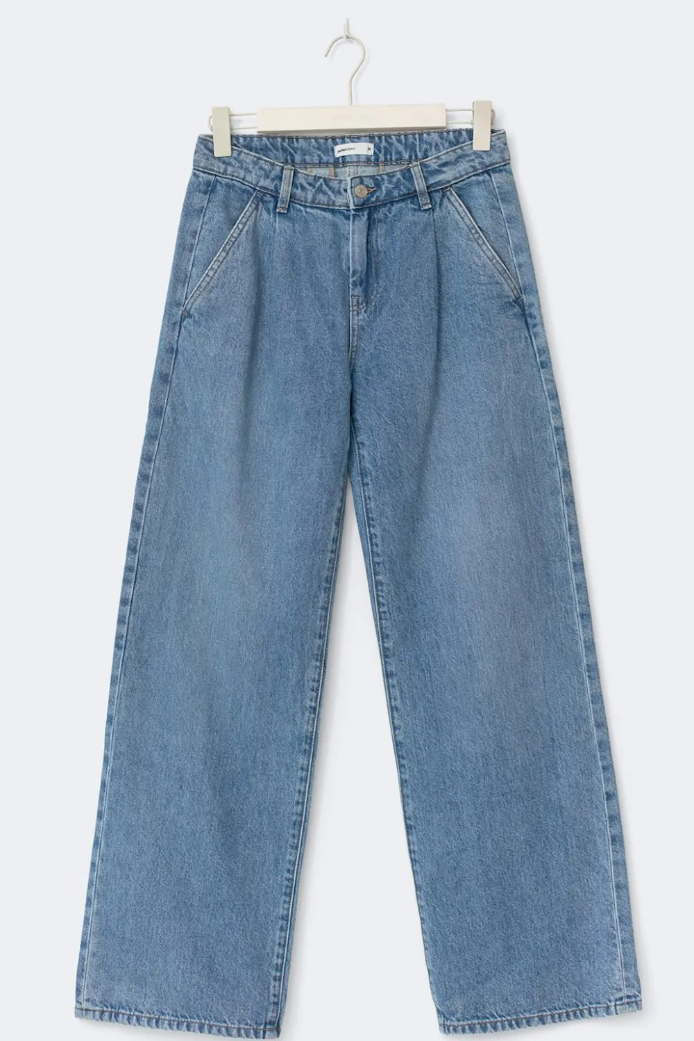 Gina Tricot Pleated slouchy jeans Blå