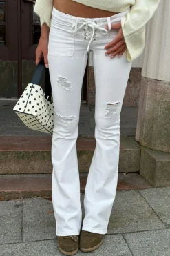 Gina Tricot 14+ peated tie jean Hvit Best