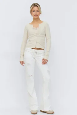 Gina Tricot 14+ peated tie jean Hvit Best