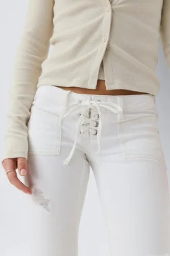 Gina Tricot 14+ peated tie jean Hvit Best