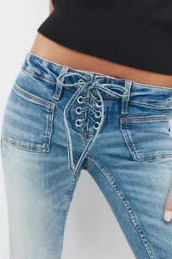 Gina Tricot 14+ peated tie jean Blå Clearance