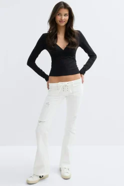 Gina Tricot 14+ peated tie jean ta Hvit New