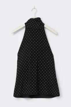 Gina Tricot Poka dot knitted top Svart