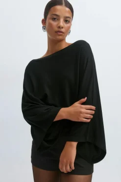 Gina Tricot Poncho top Svart Clearance
