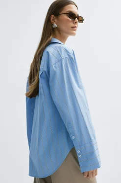 Gina Tricot Popin hirt Blå Outlet