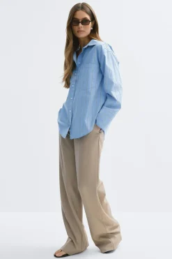 Gina Tricot Popin hirt Blå Outlet