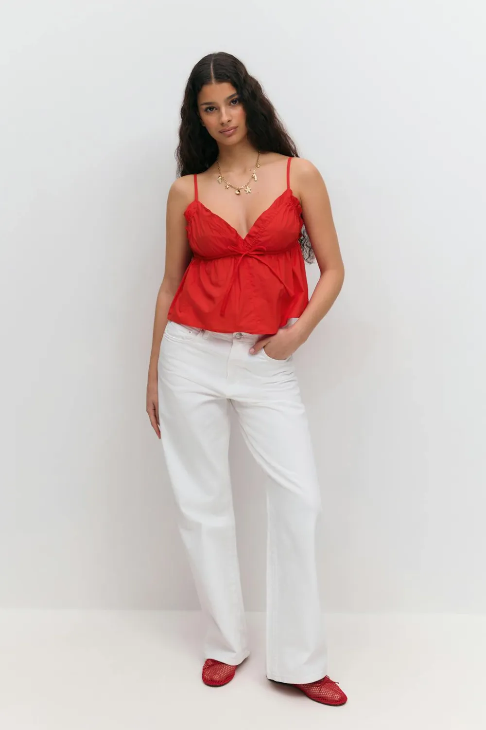 Gina Tricot Popin inget Rød Hot