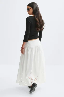 Gina Tricot Poplin skirt Hvit Online