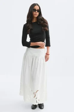 Gina Tricot Poplin skirt Hvit Online