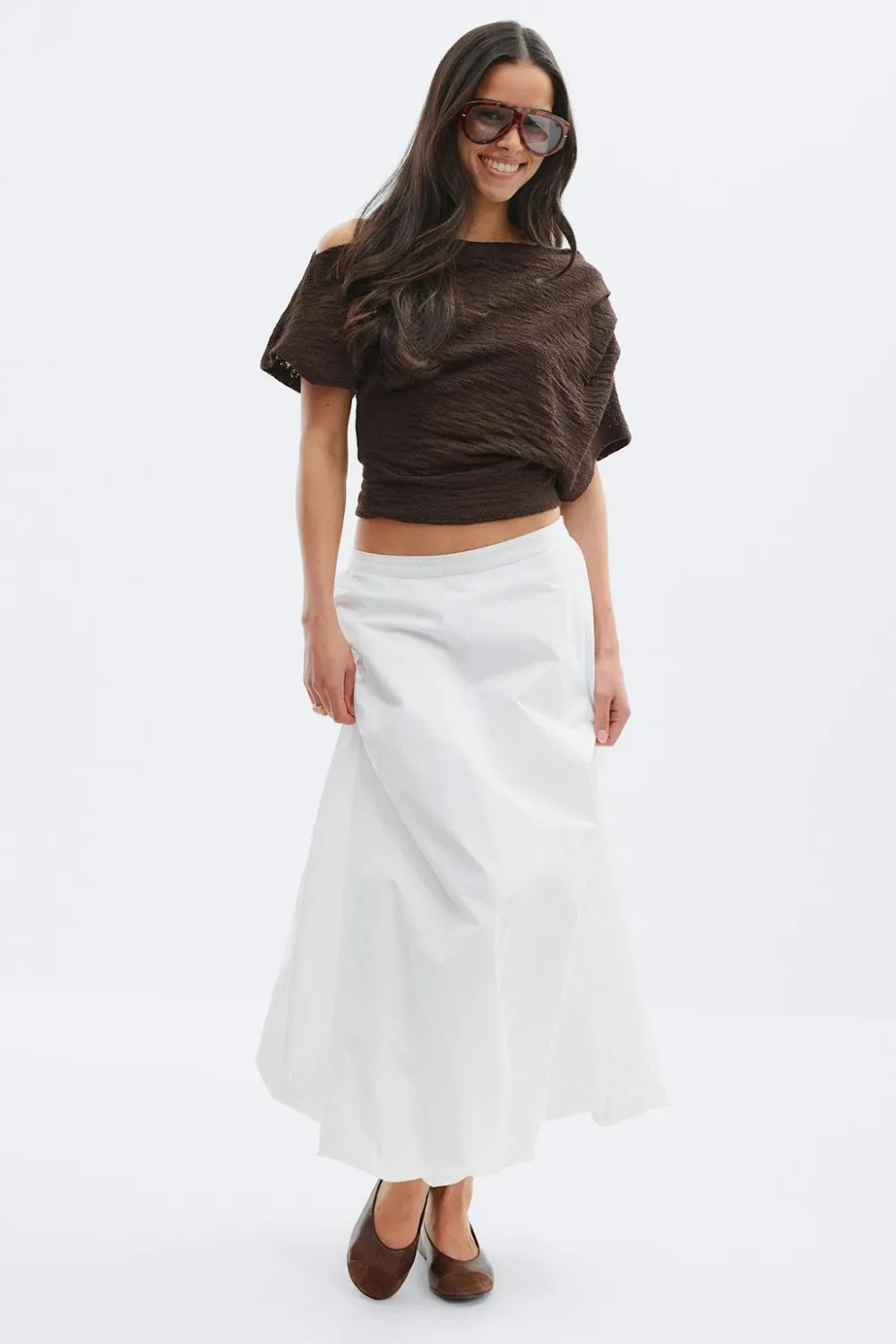 Gina Tricot Popin kirt Hvit New