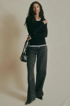 Gina Tricot Preiu ong eeve top Svart Discount