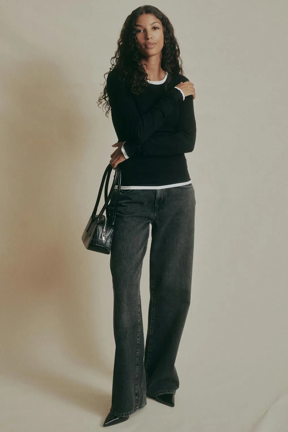 Gina Tricot Preiu ong eeve top Svart Discount