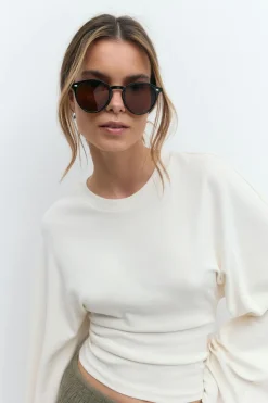 Gina Tricot Preppy round sunglasses Svart Best