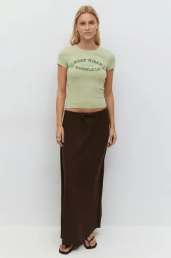 Gina Tricot Printed tight top Grønn Hot