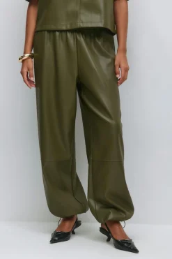 Gina Tricot Pu baoon trouer Grønn Hot