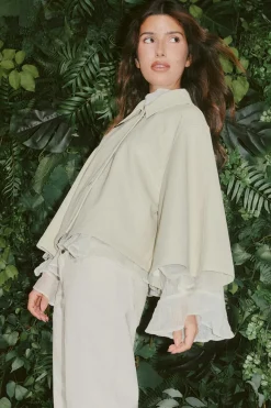 Gina Tricot Pu cape jacket Hvit