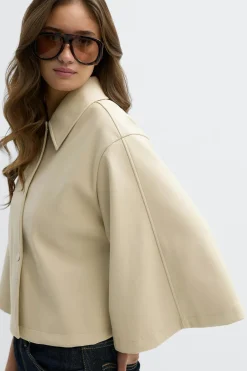 Gina Tricot Pu cape jacket Hvit