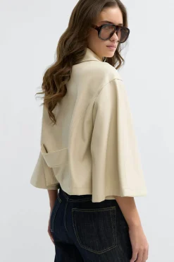 Gina Tricot Pu cape jacket Hvit