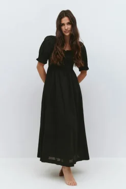 Gina Tricot Puff eeve dre Svart Discount