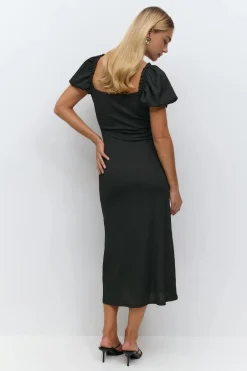 Gina Tricot Puff eeve idi dre Svart Clearance