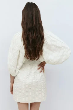 Gina Tricot Puff sleeve mini dress Hvit Hot