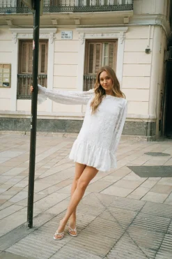 Gina Tricot Puff sleeve mini dress Hvit Sale