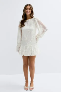 Gina Tricot Puff sleeve mini dress Hvit Sale