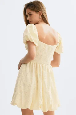 Gina Tricot Puff eeve ini dre Gul Clearance