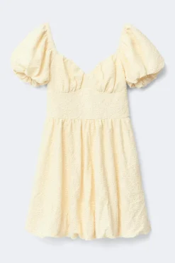 Gina Tricot Puff eeve ini dre Gul Clearance