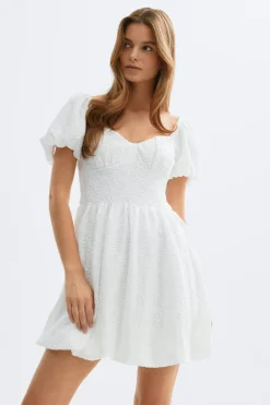 Gina Tricot Puff eeve ini dre Hvit Hot