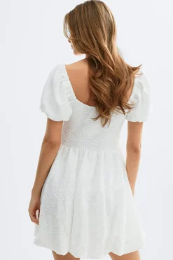 Gina Tricot Puff eeve ini dre Hvit Hot