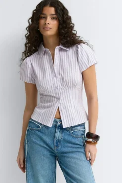 Gina Tricot Puff eeve hirt Lilla New