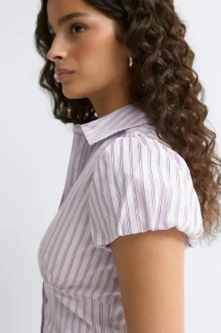 Gina Tricot Puff eeve hirt Lilla New